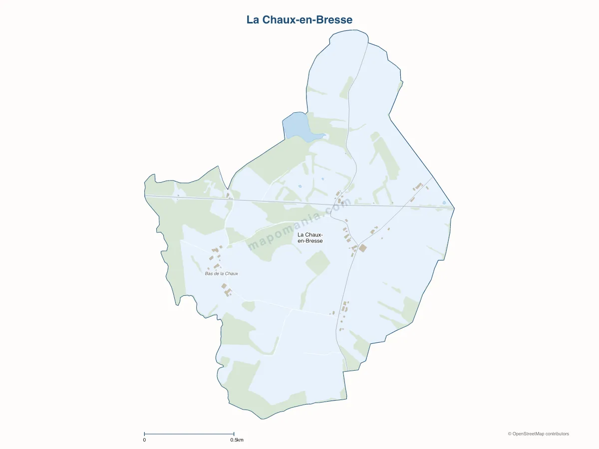 Carte de La Chaux-en-Bresse à personnaliser