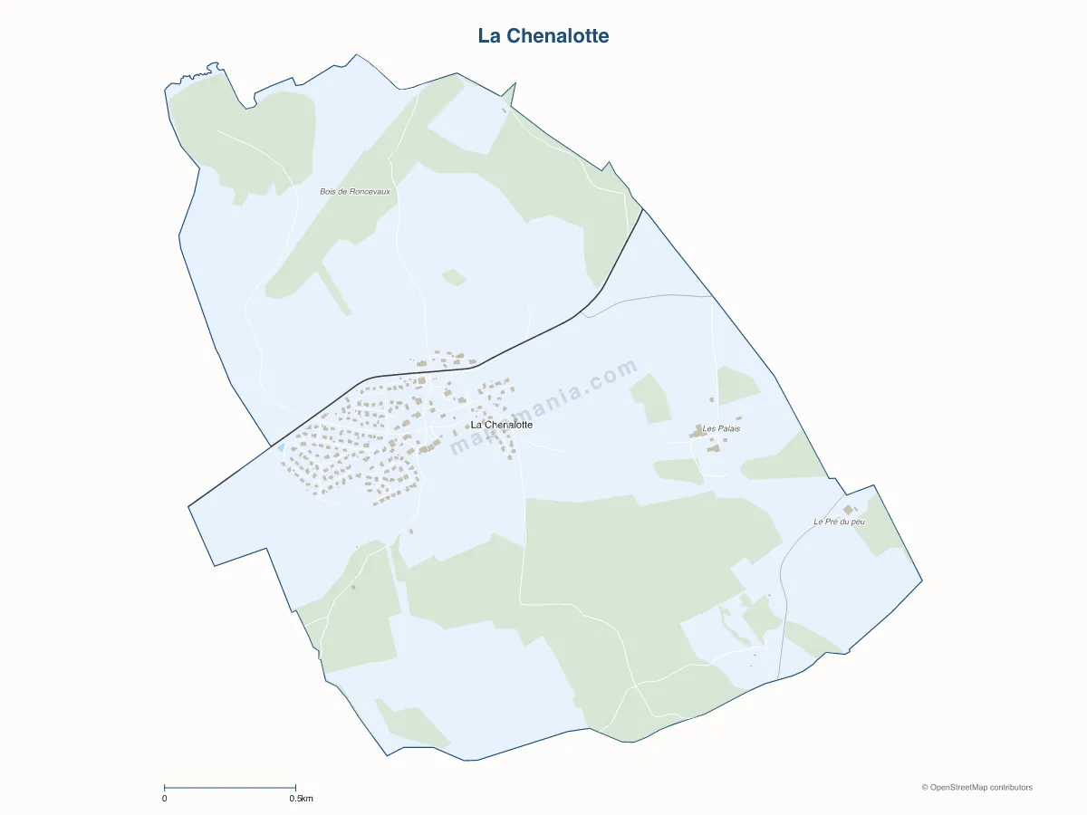 Carte de La Chenalotte à personnaliser