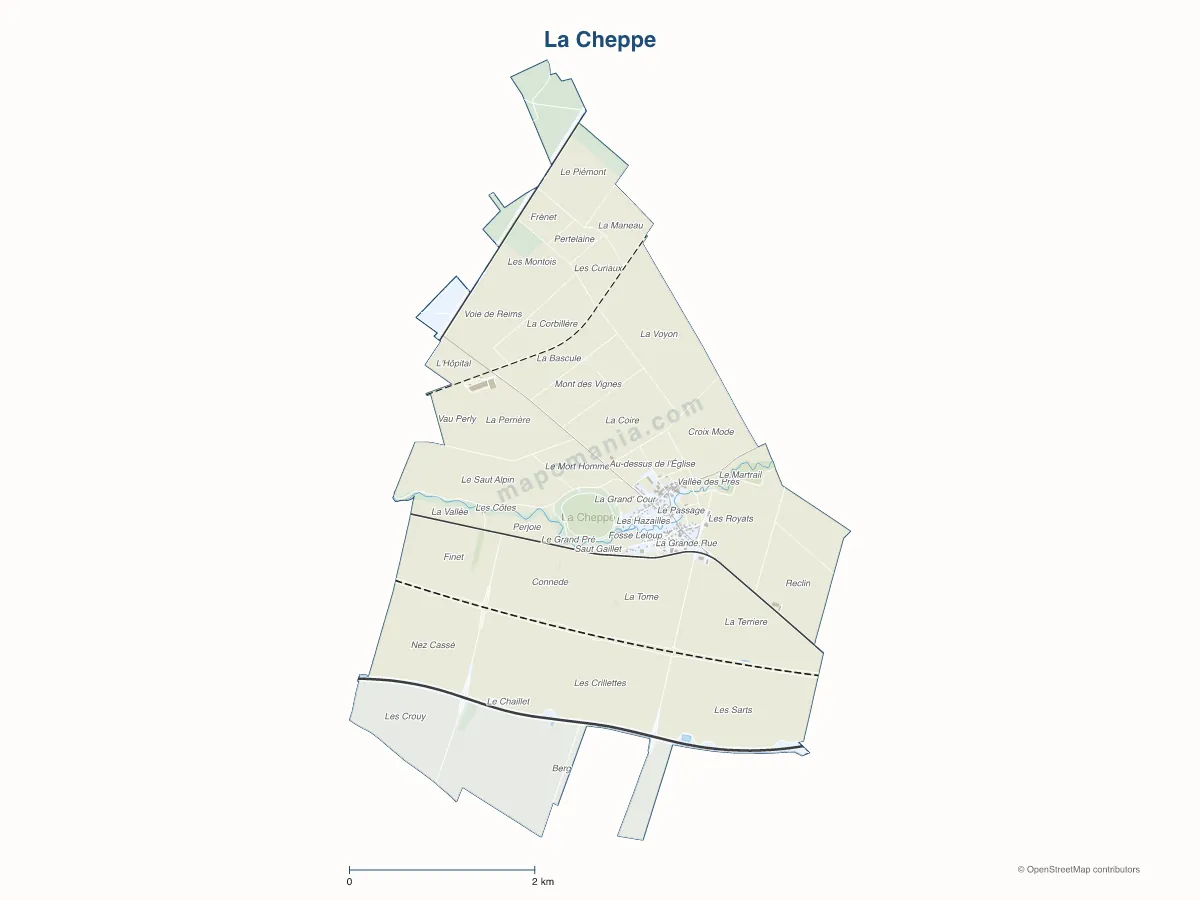 Carte de La Cheppe à personnaliser