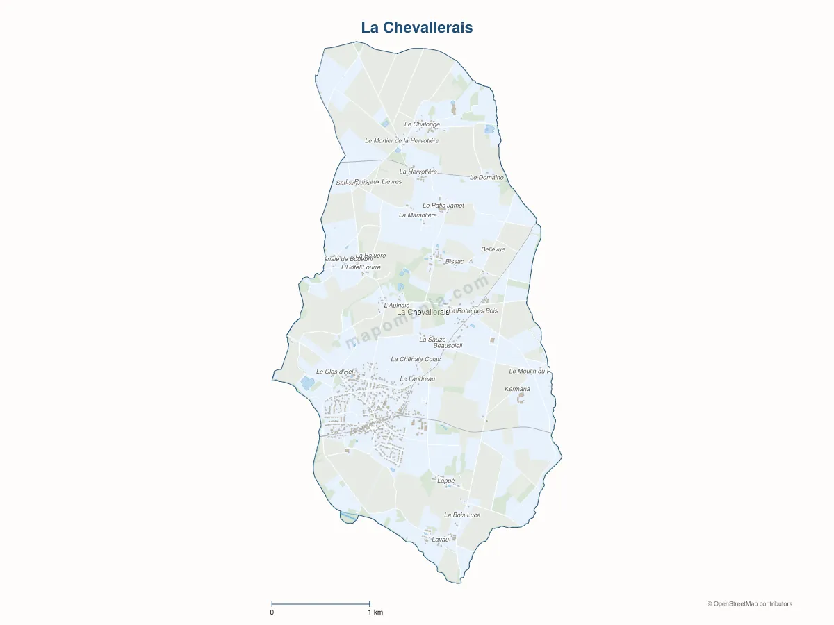 Carte de La Chevallerais à personnaliser