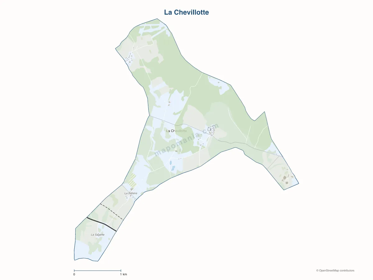 Carte de La Chevillotte à personnaliser