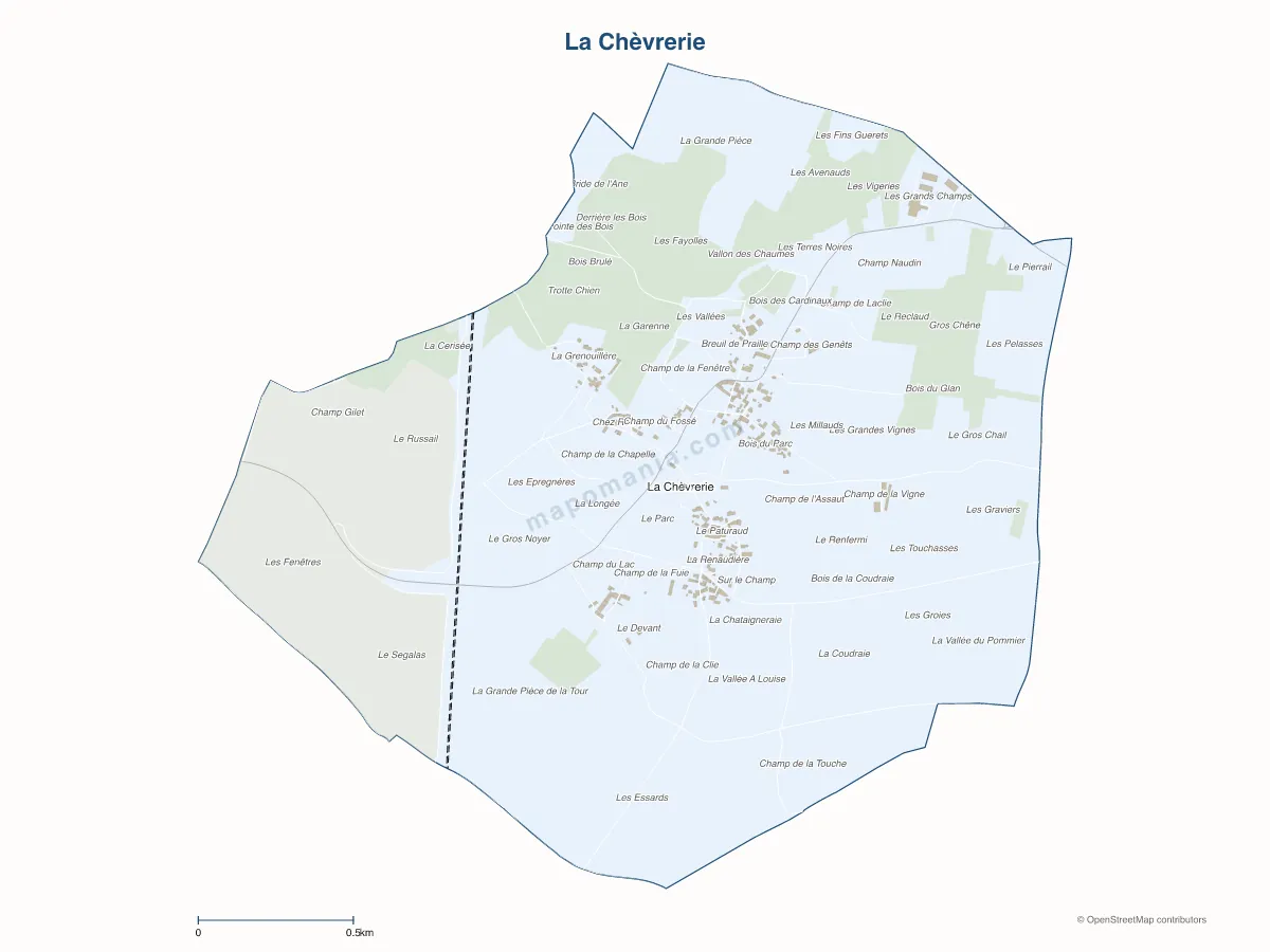 Carte de La Chèvrerie à personnaliser