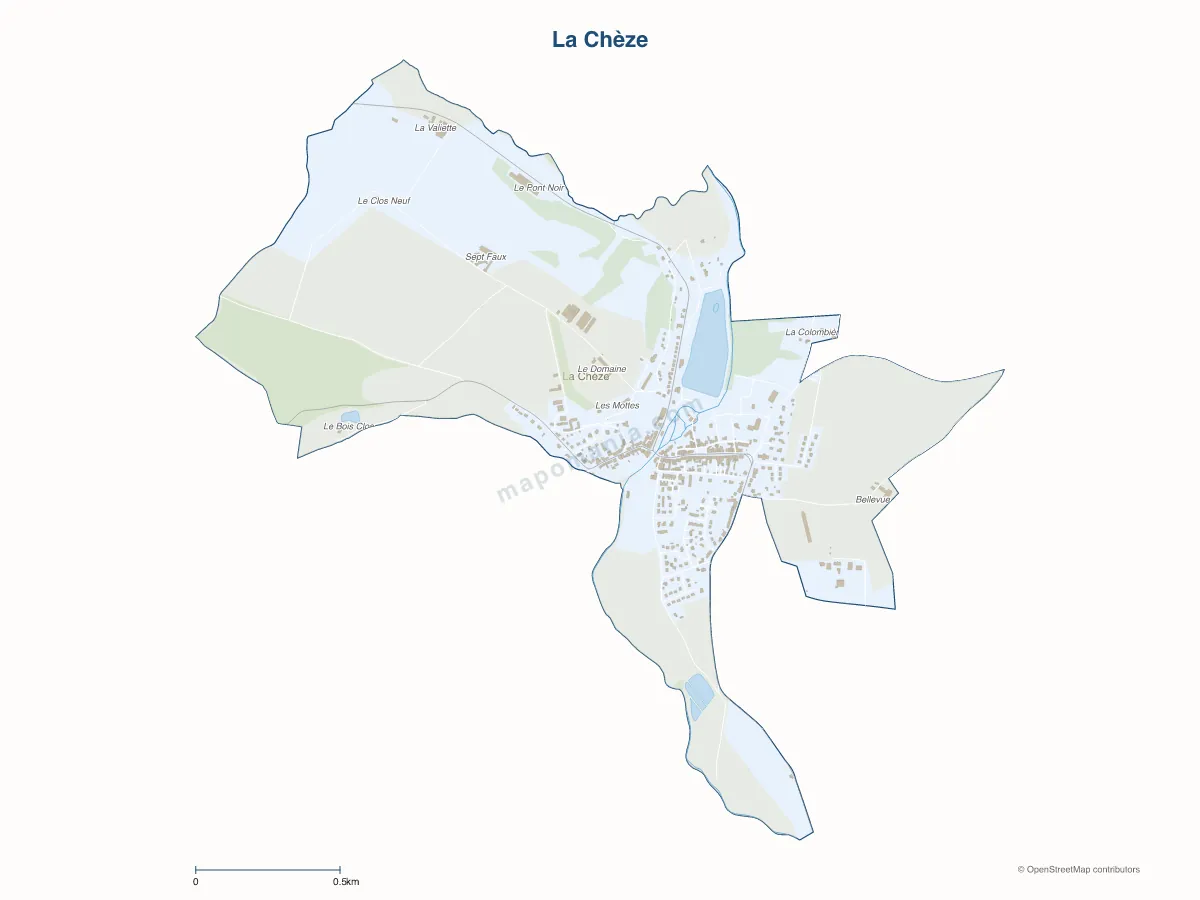 Carte de La Chèze à personnaliser