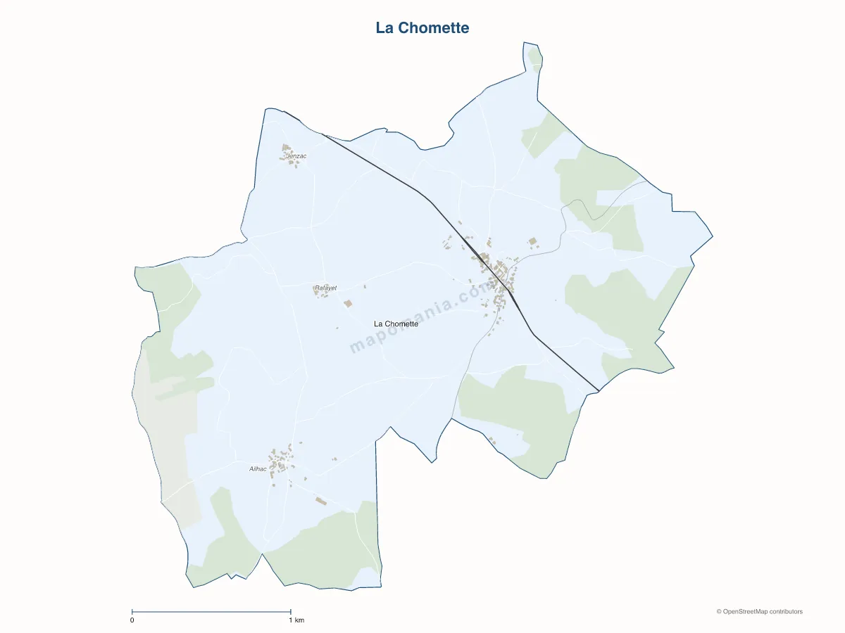 Carte de La Chomette à personnaliser