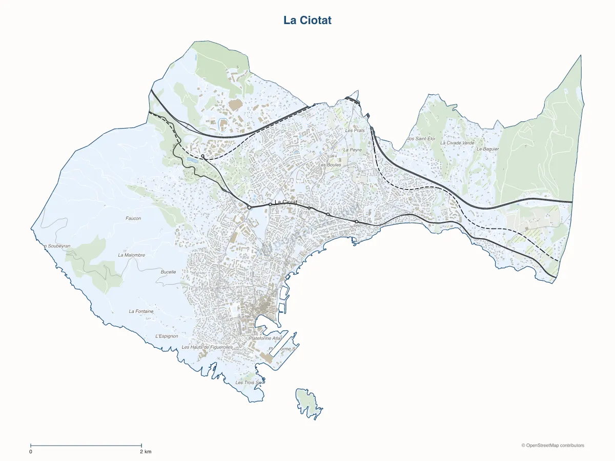 Carte de La Ciotat à personnaliser
