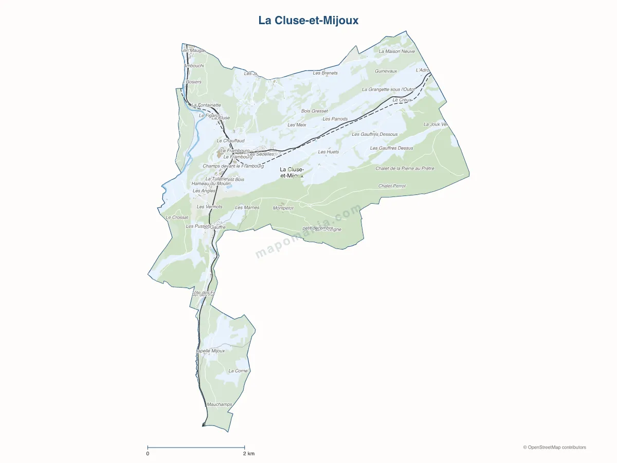 Carte de La Cluse-et-Mijoux à personnaliser