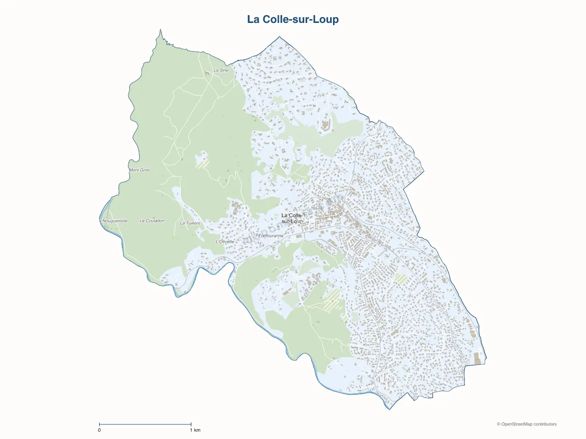 Carte de La Colle-sur-Loup à personnaliser