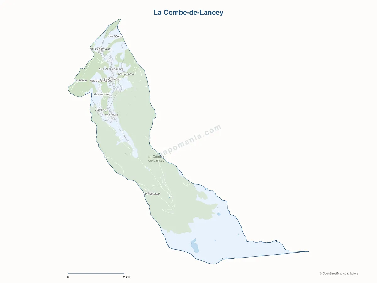 Carte de La Combe-de-Lancey à personnaliser