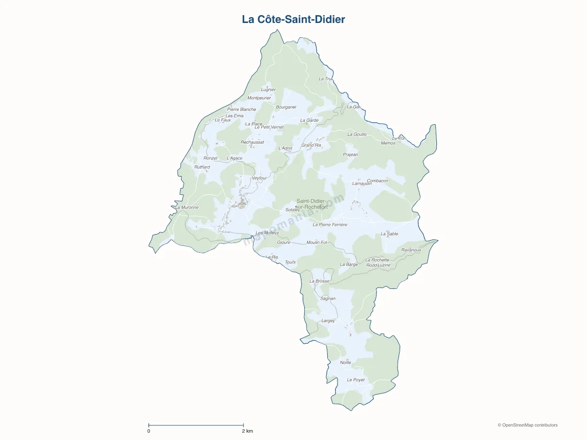 Carte de La Côte-Saint-Didier à personnaliser
