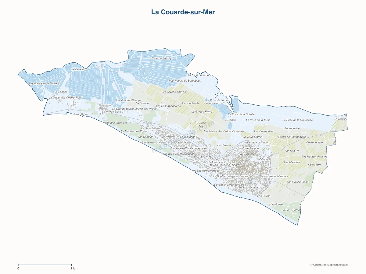 Carte de La Couarde-sur-Mer à personnaliser