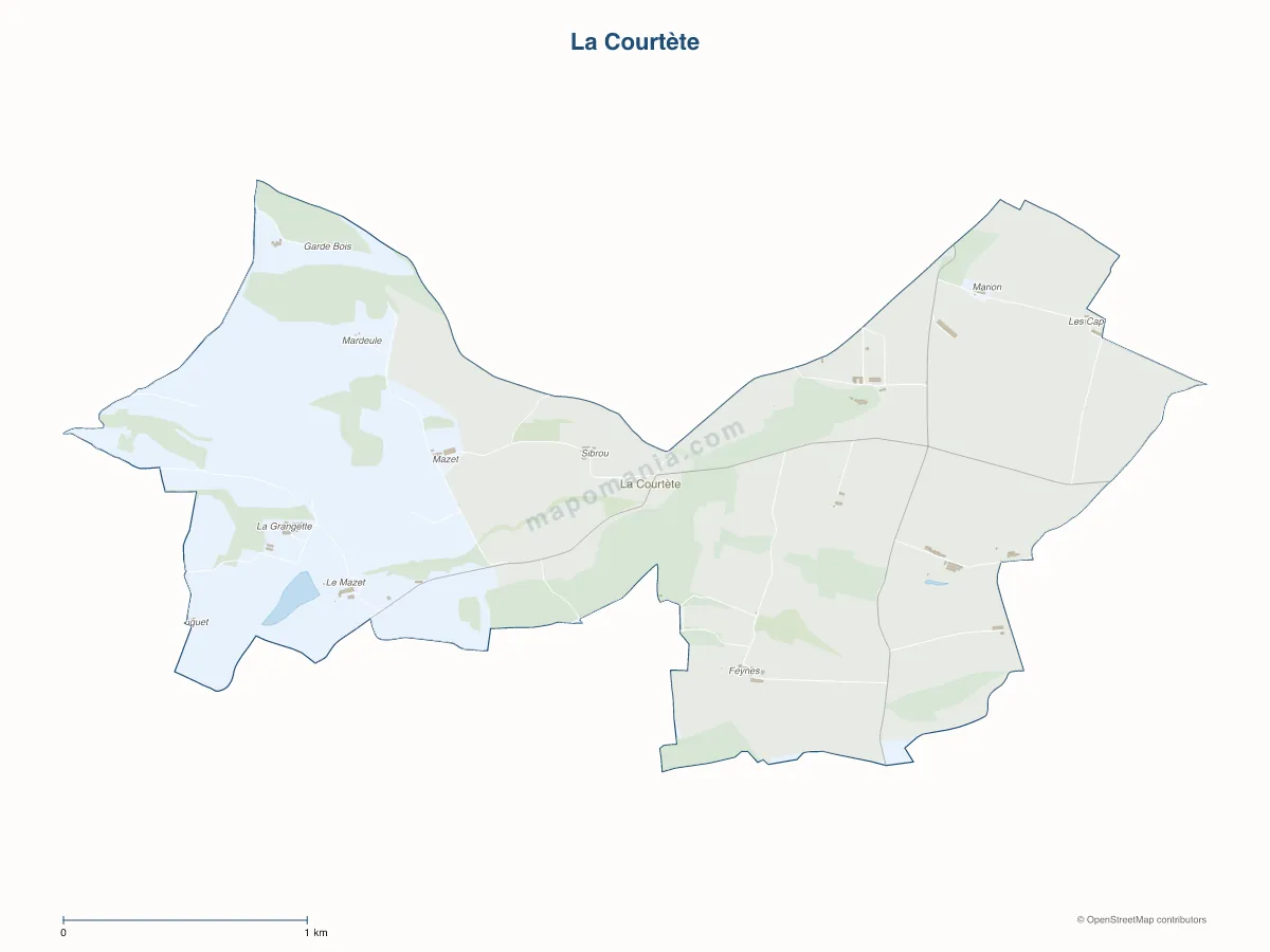 Carte de La Courtète à personnaliser