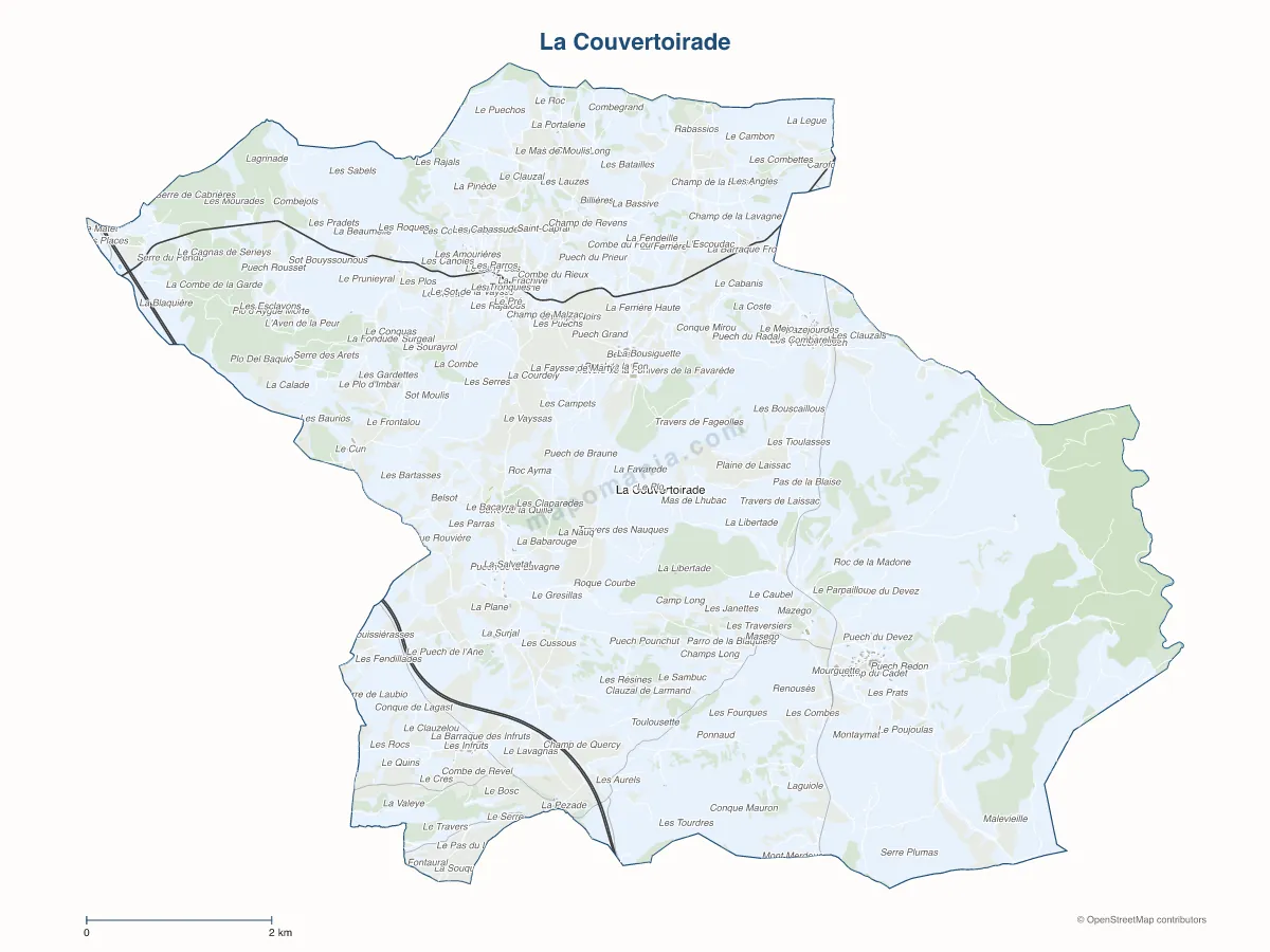 Carte de La Couvertoirade à personnaliser