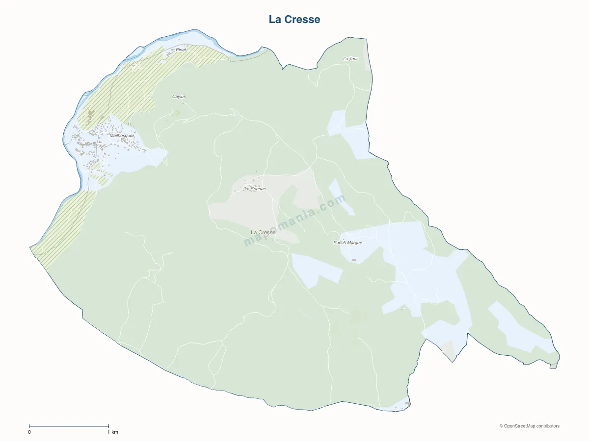 Carte de La Cresse à personnaliser