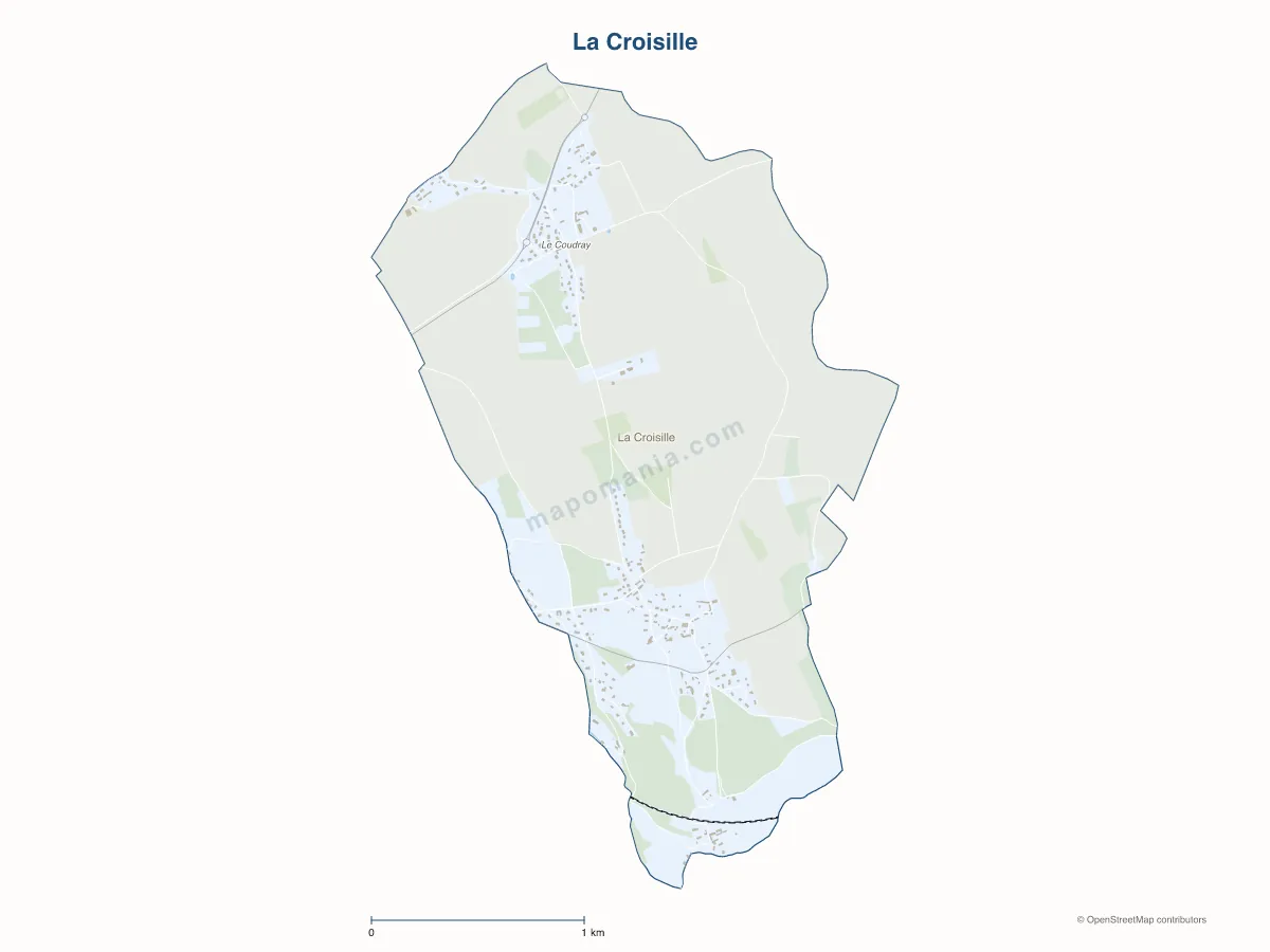 Carte de La Croisille à personnaliser