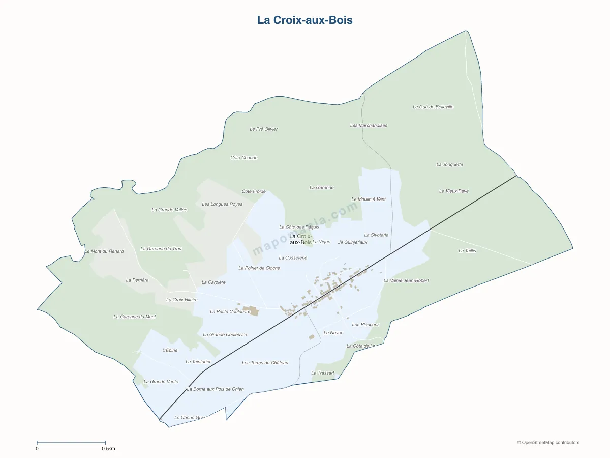 Carte de La Croix-aux-Bois à personnaliser