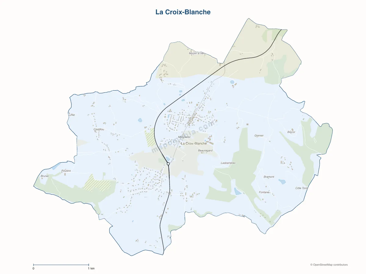 Carte de La Croix-Blanche à personnaliser