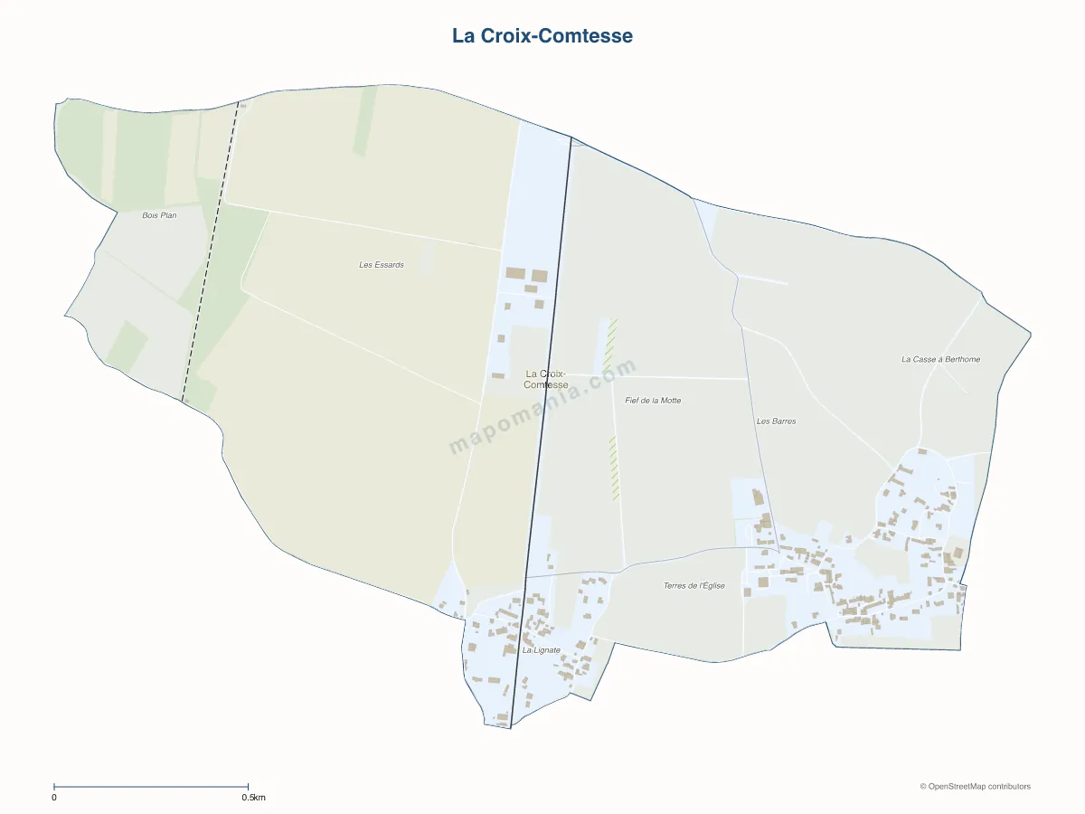 Carte de La Croix-Comtesse à personnaliser