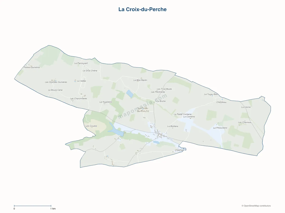 Carte de La Croix-du-Perche à personnaliser