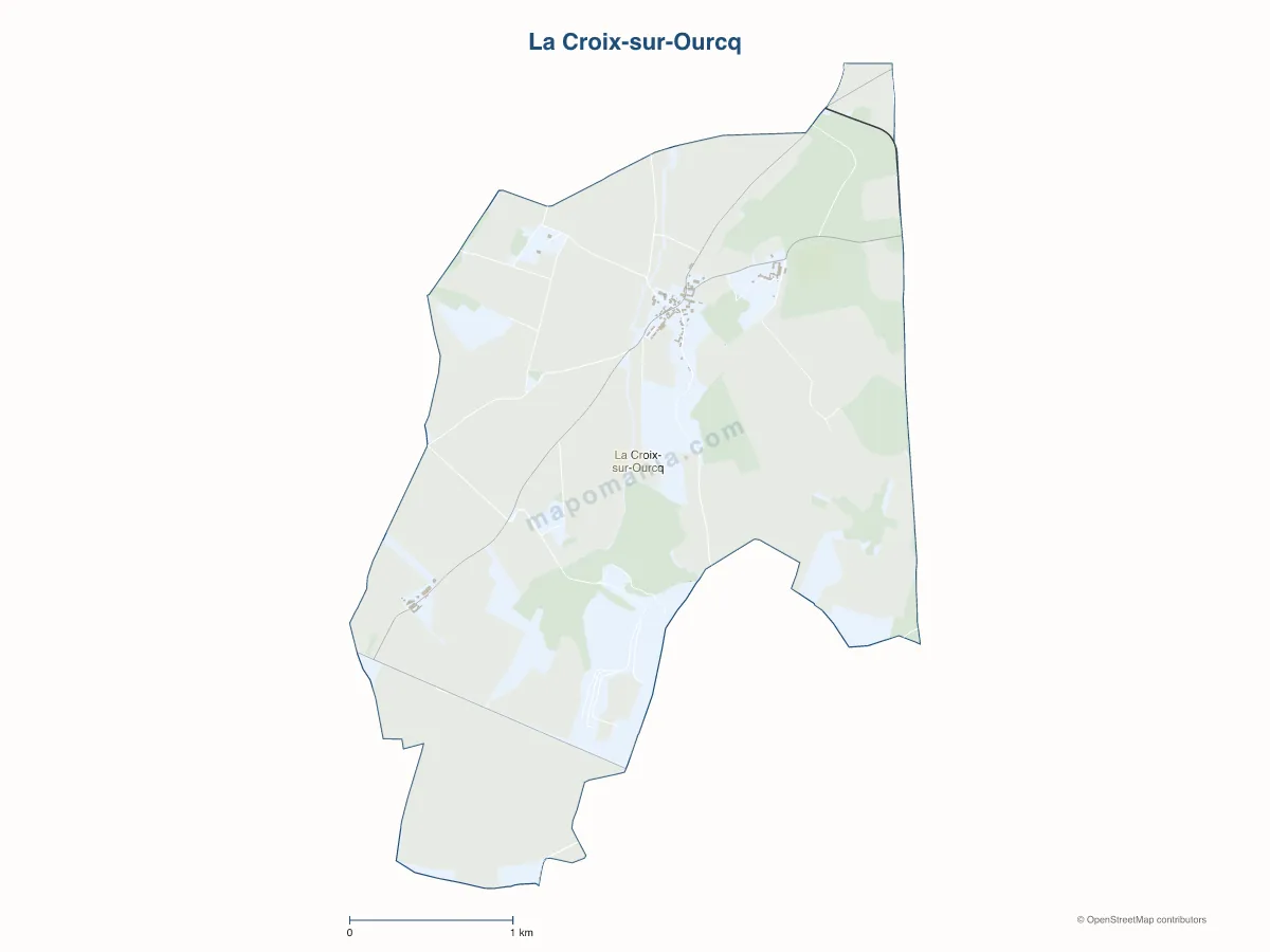 Carte de La Croix-sur-Ourcq à personnaliser