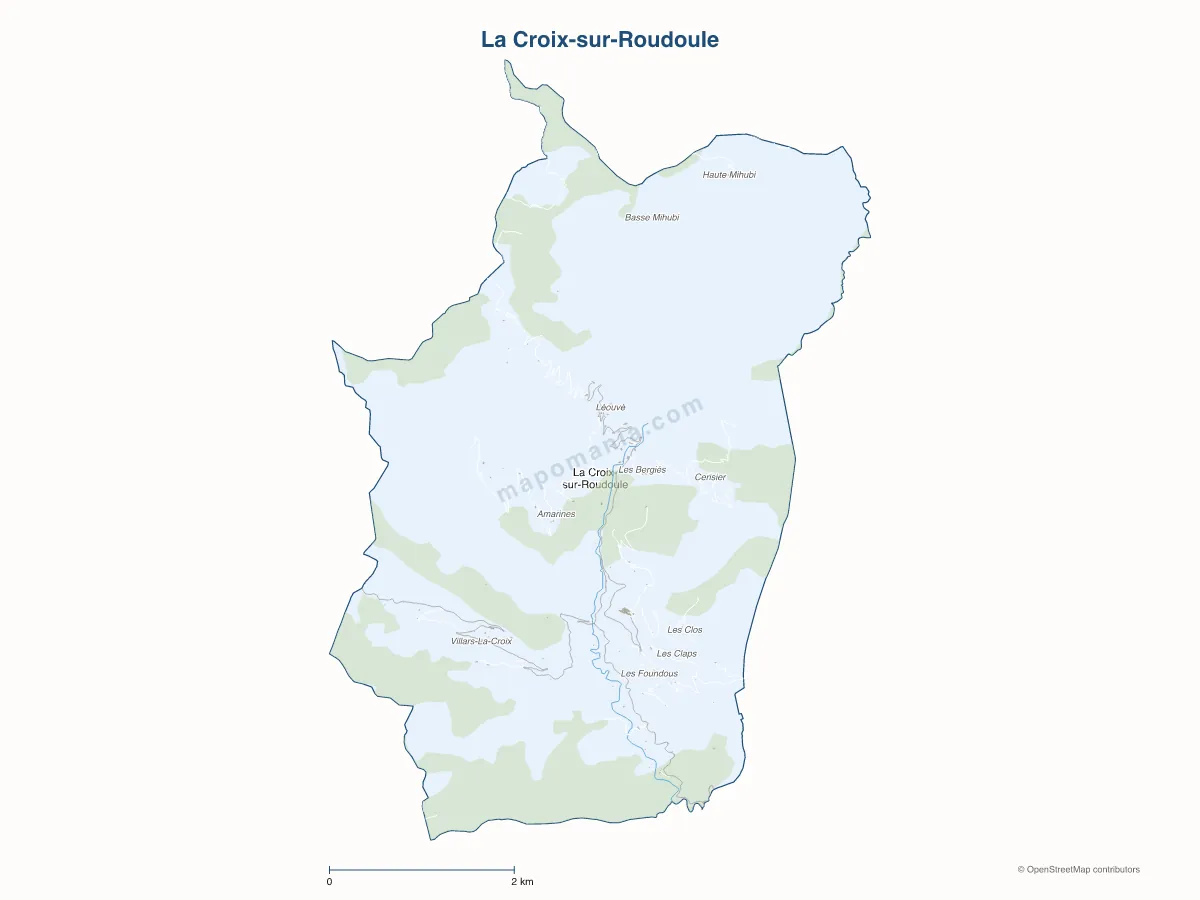 Carte de La Croix-sur-Roudoule à personnaliser