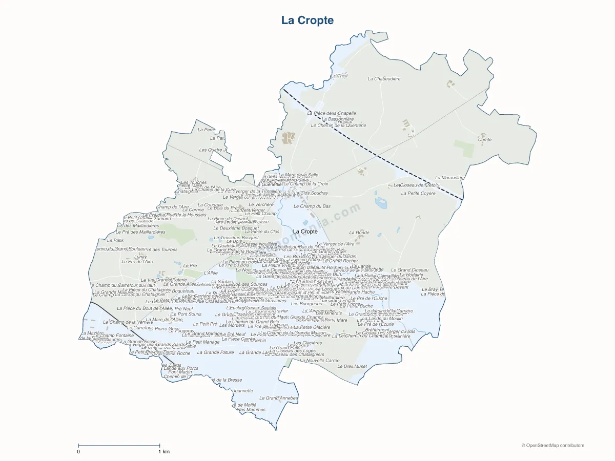 Carte de La Cropte à personnaliser