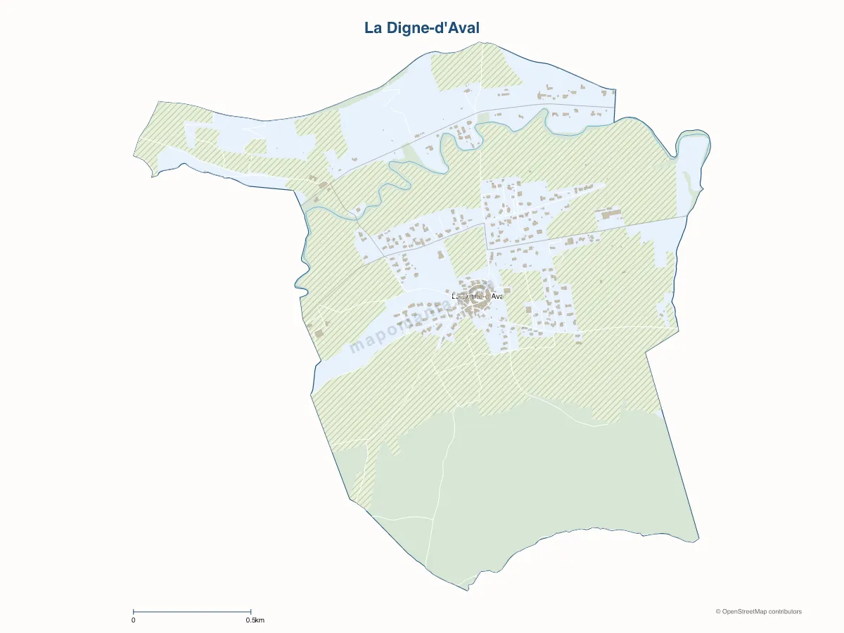 Carte de La Digne-d'Aval à personnaliser