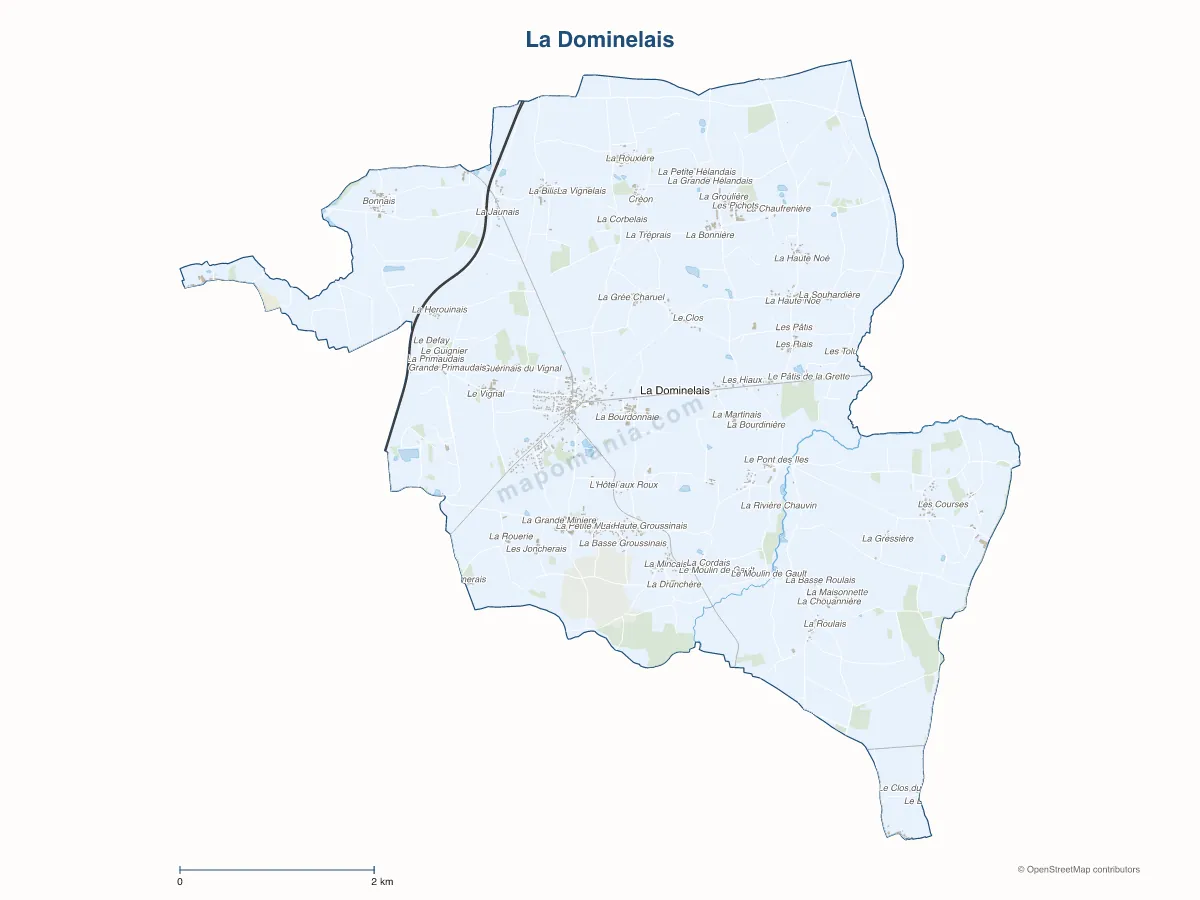 Carte de La Dominelais à personnaliser