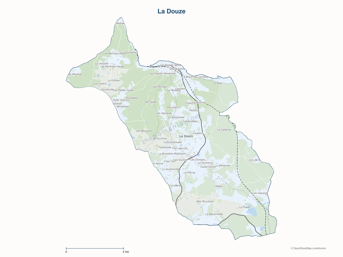 Carte de La Douze à personnaliser