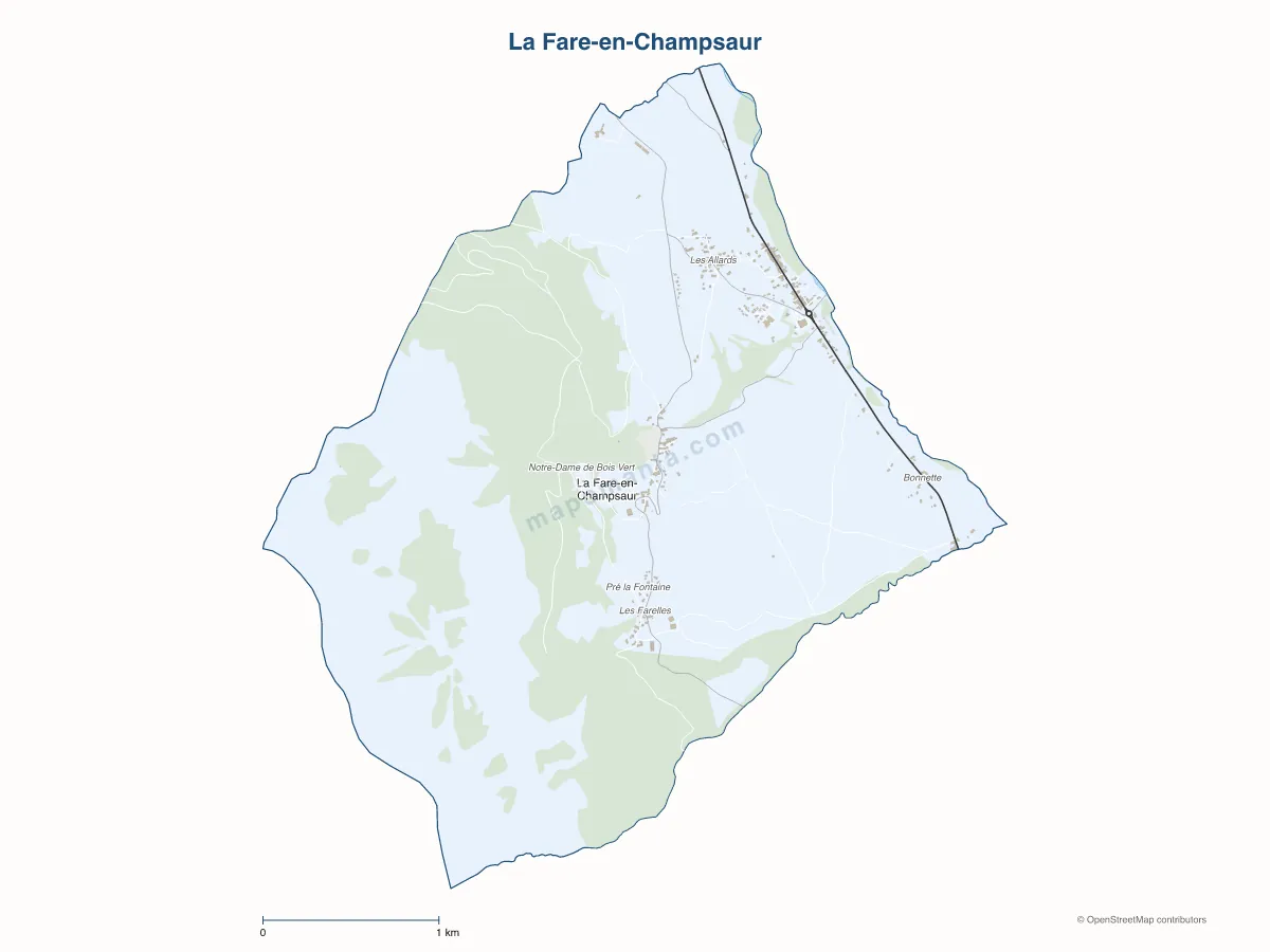 Carte de La Fare-en-Champsaur à personnaliser