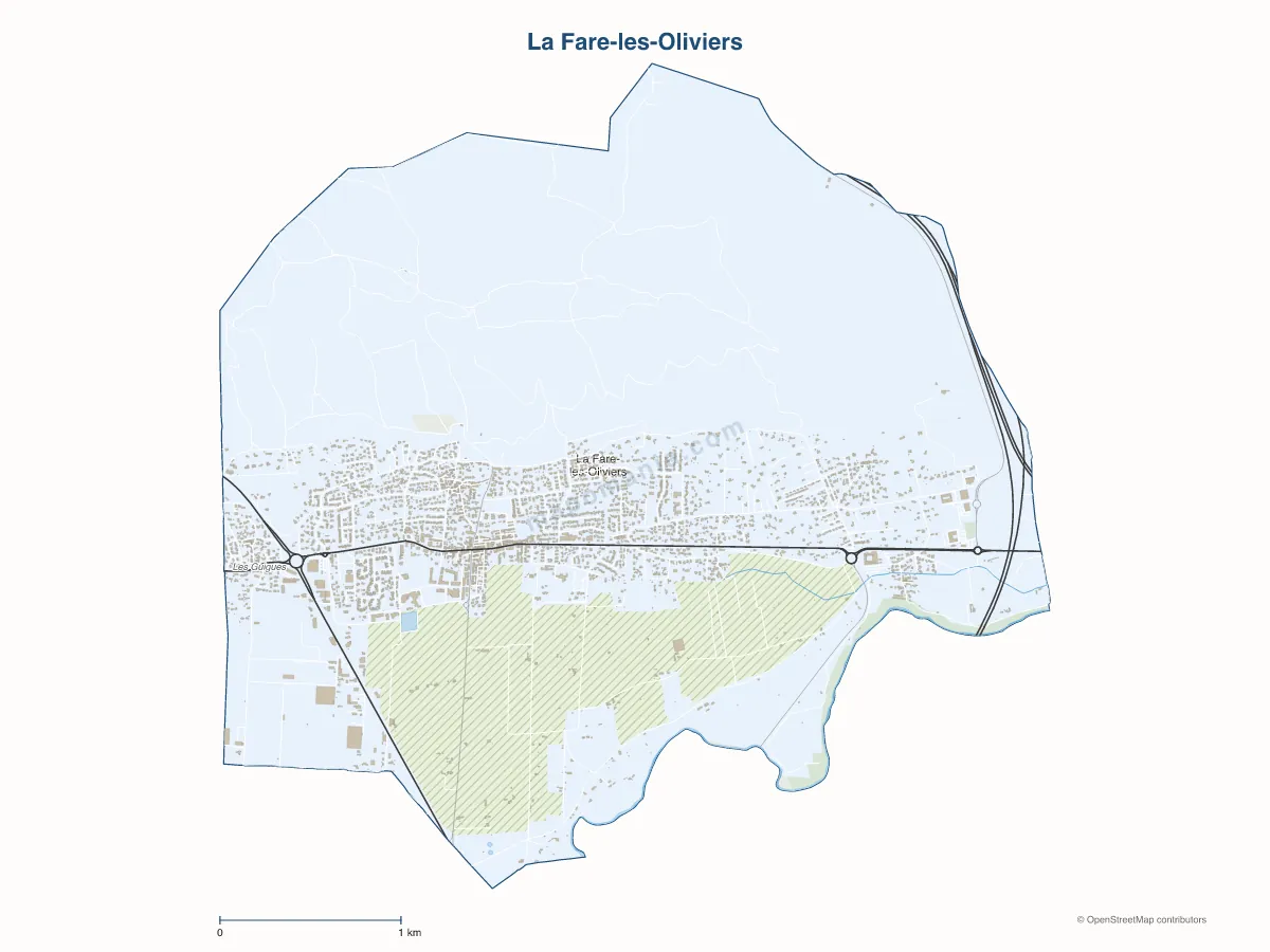 Carte de La Fare-les-Oliviers à personnaliser
