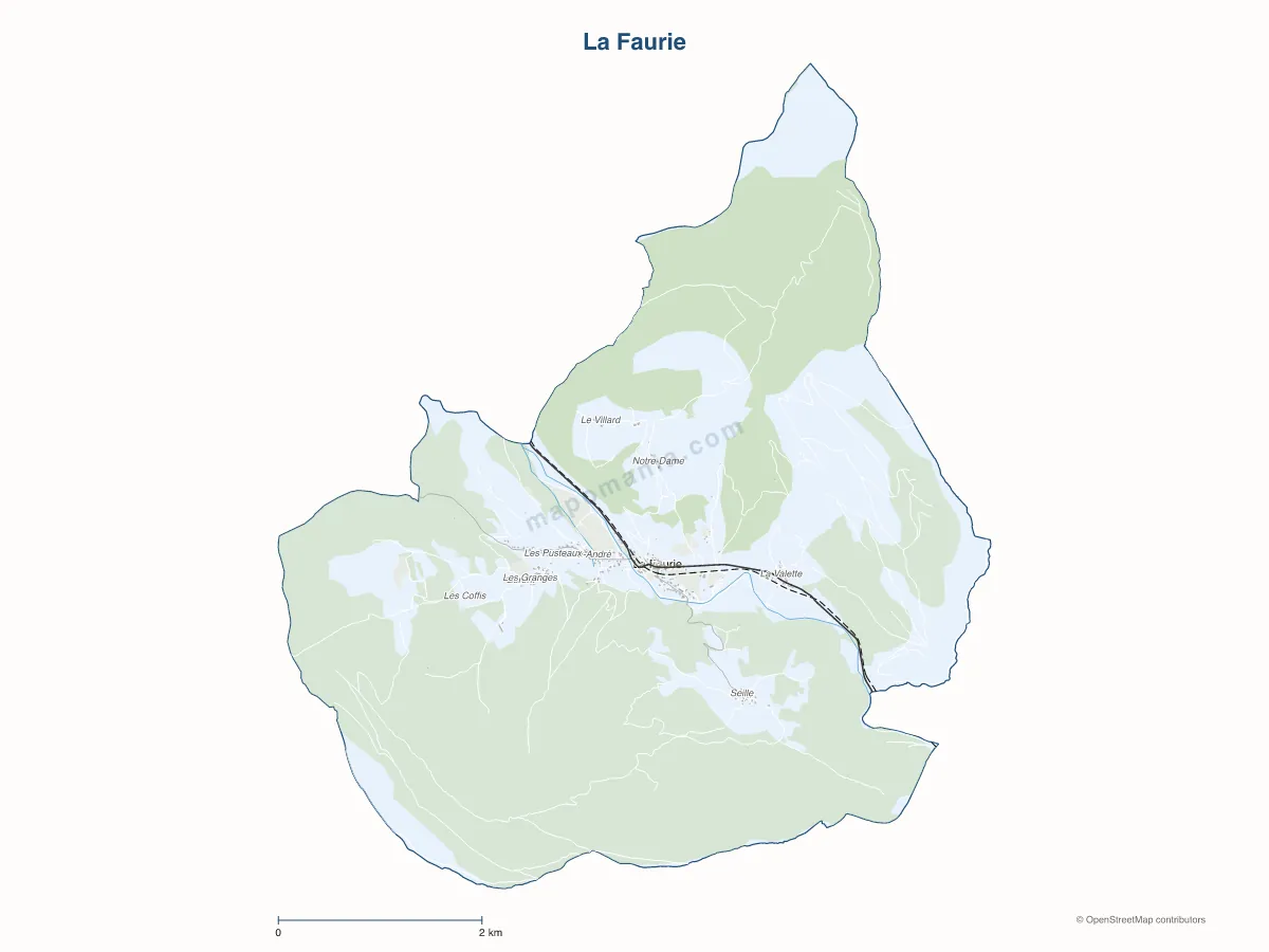 Carte de La Faurie à personnaliser