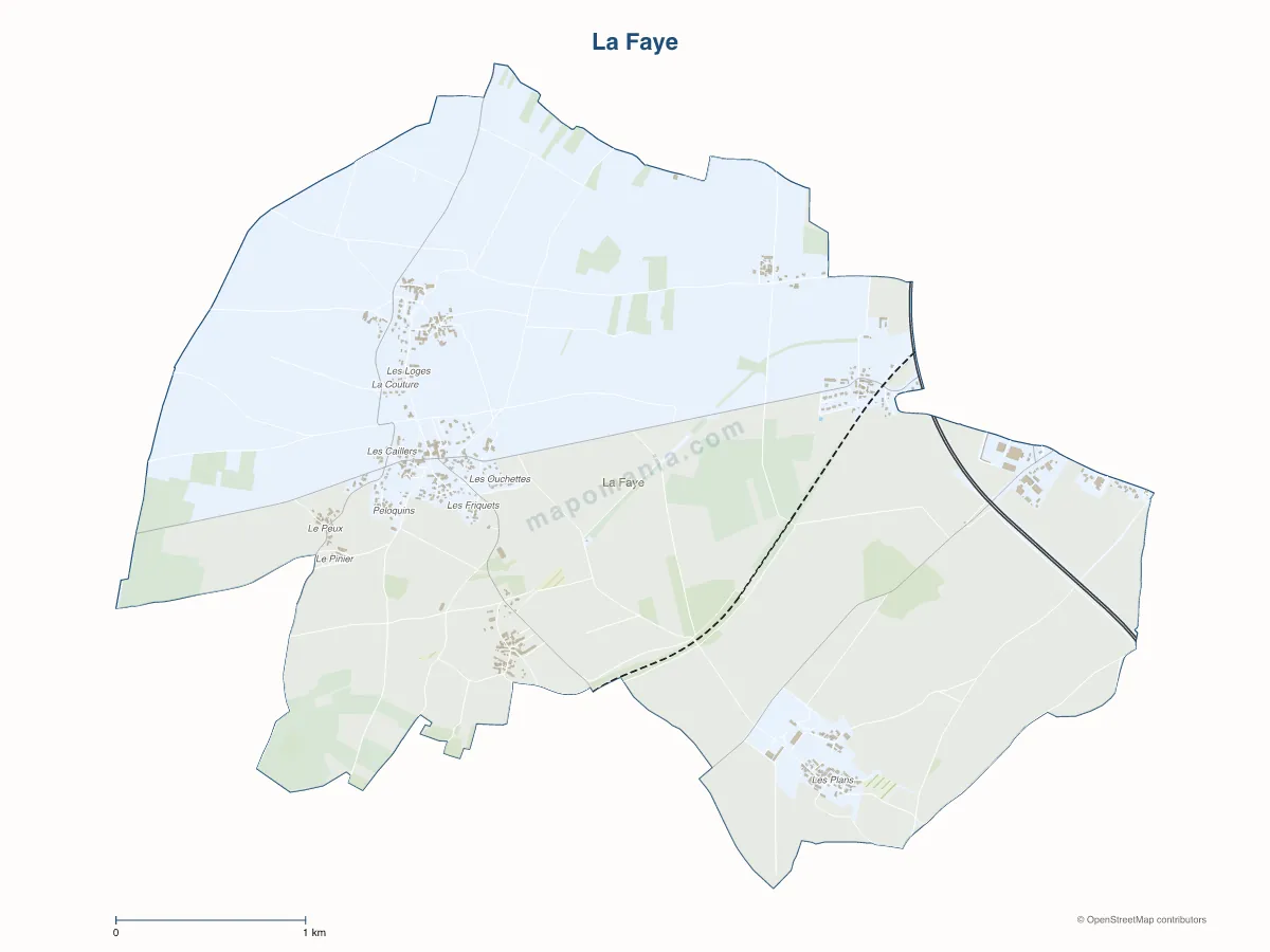 Carte de La Faye à personnaliser