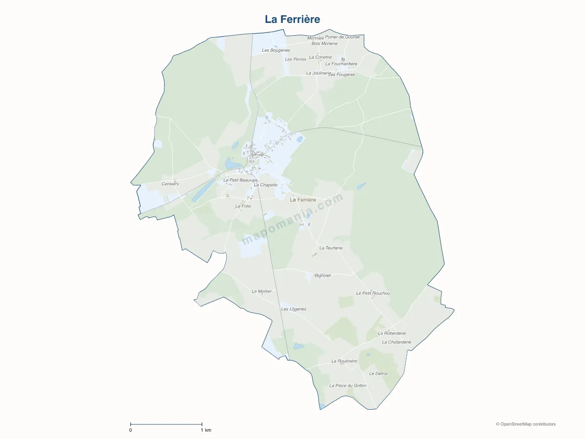 Carte de La Ferrière à personnaliser