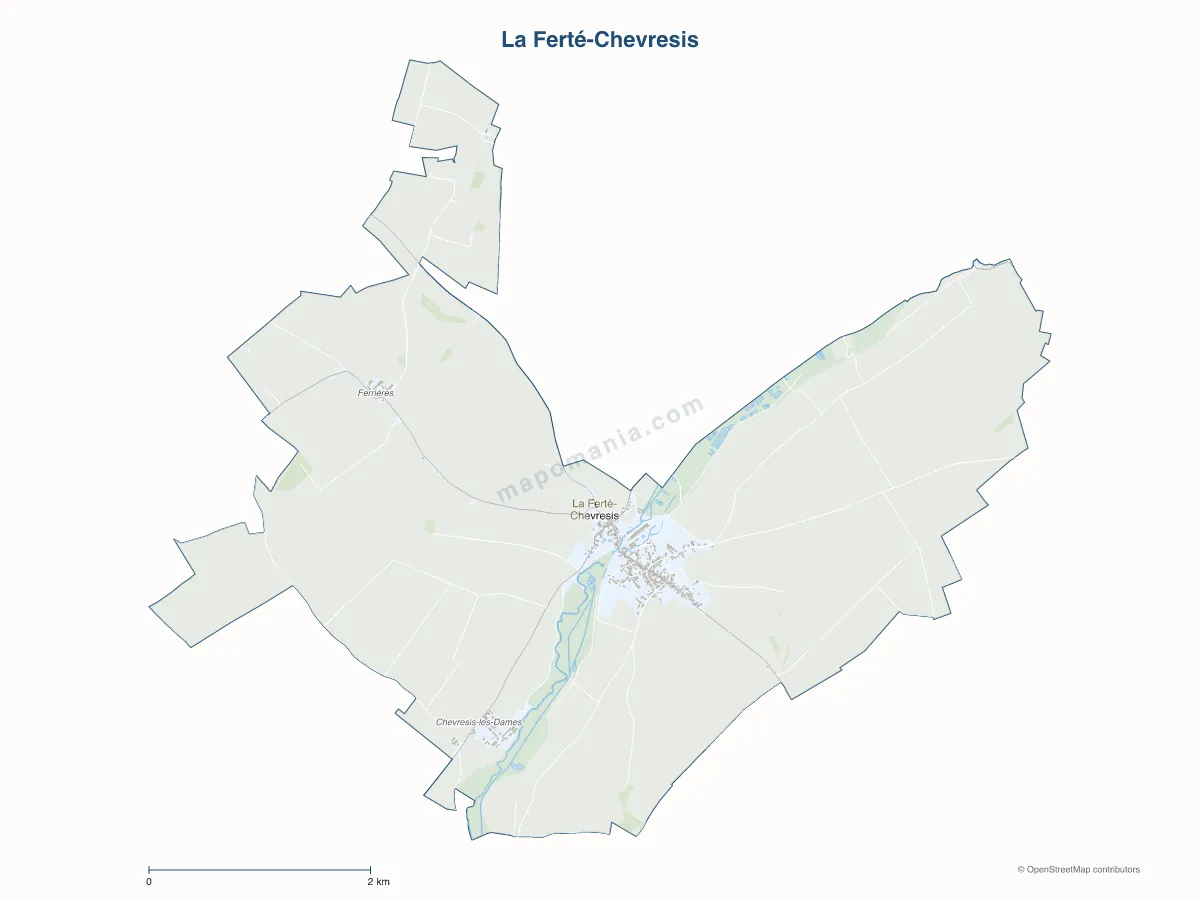 Carte de La Ferté-Chevresis à personnaliser