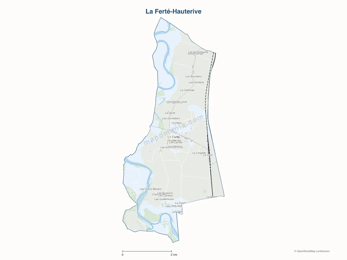 Carte de La Ferté-Hauterive à personnaliser