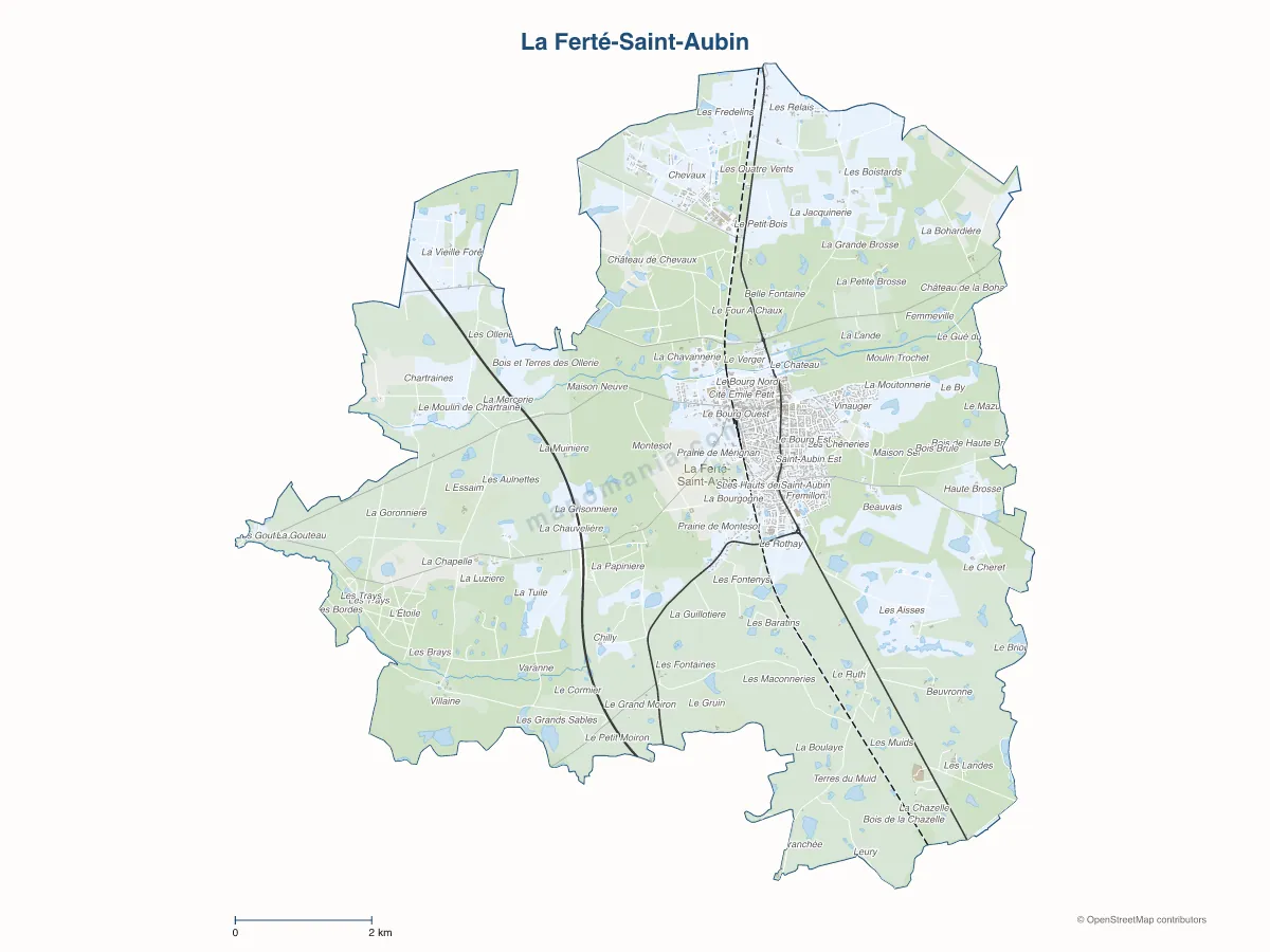 Carte de La Ferté-Saint-Aubin à personnaliser
