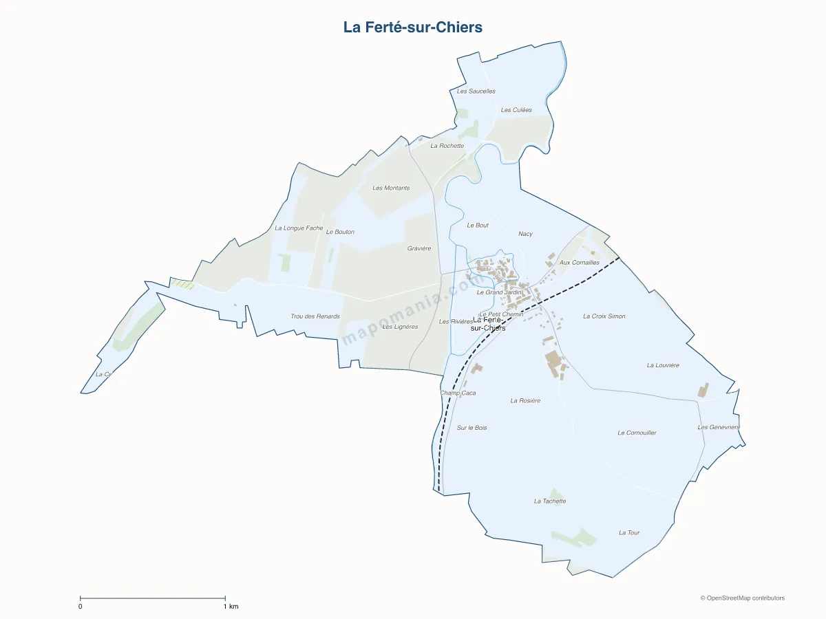 Carte de La Ferté-sur-Chiers à personnaliser