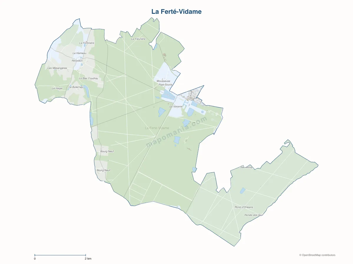 Carte de La Ferté-Vidame à personnaliser