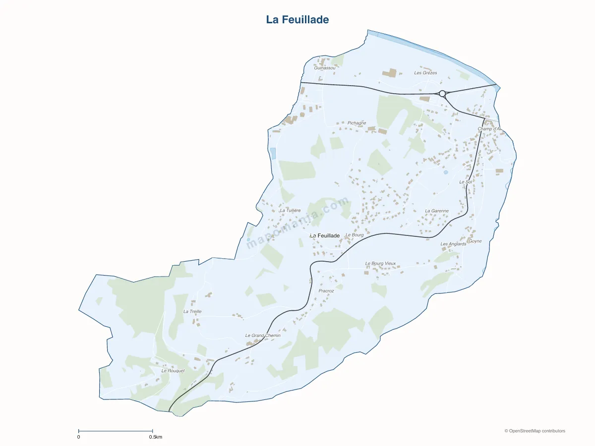 Carte de La Feuillade à personnaliser