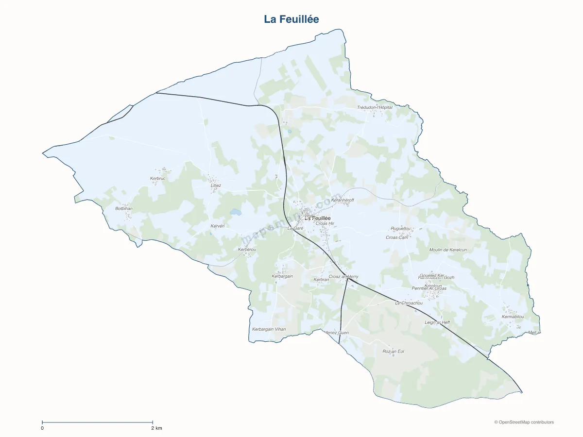 Carte de La Feuillée à personnaliser