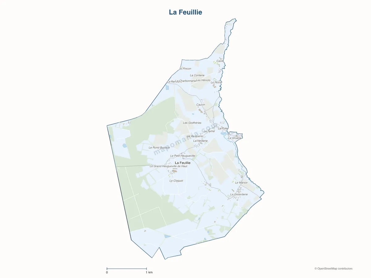 Carte de La Feuillie à personnaliser