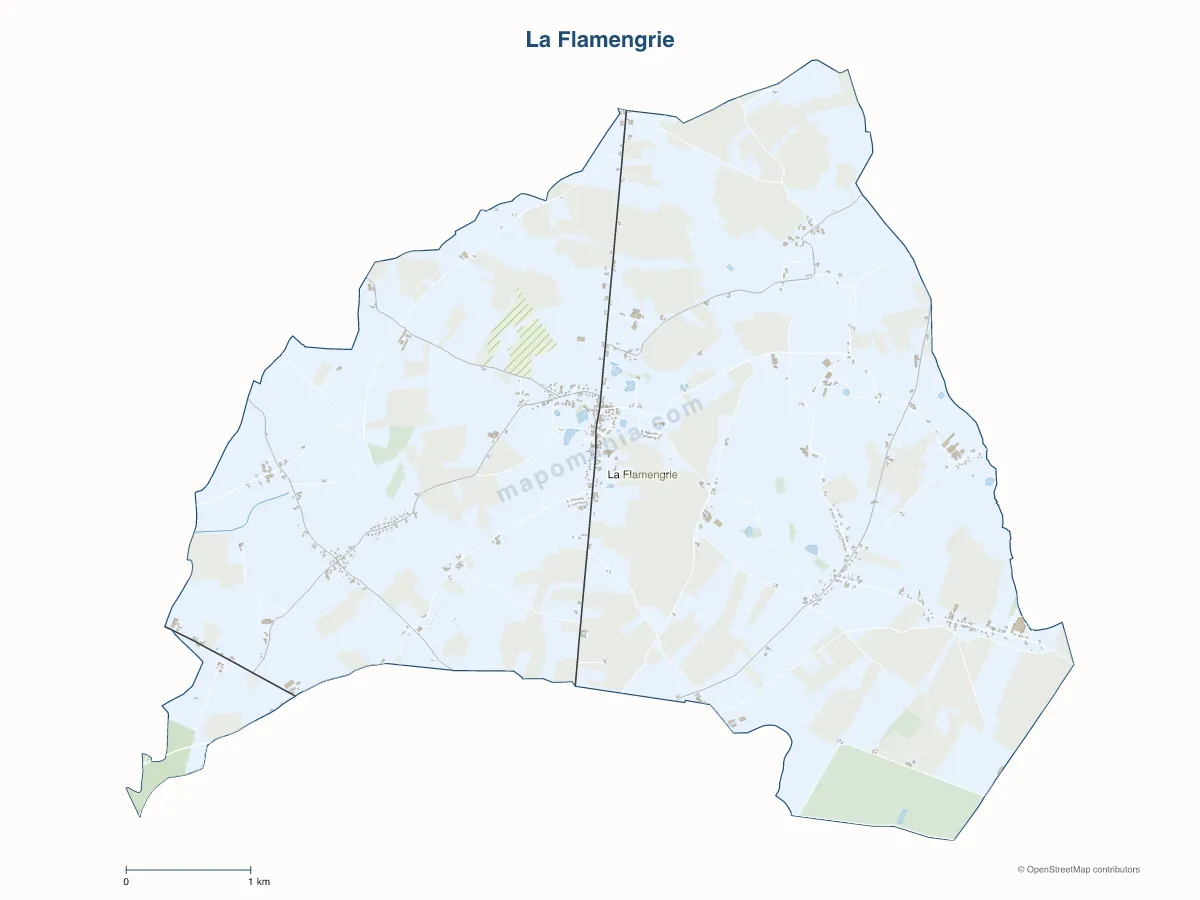 Carte de La Flamengrie à personnaliser