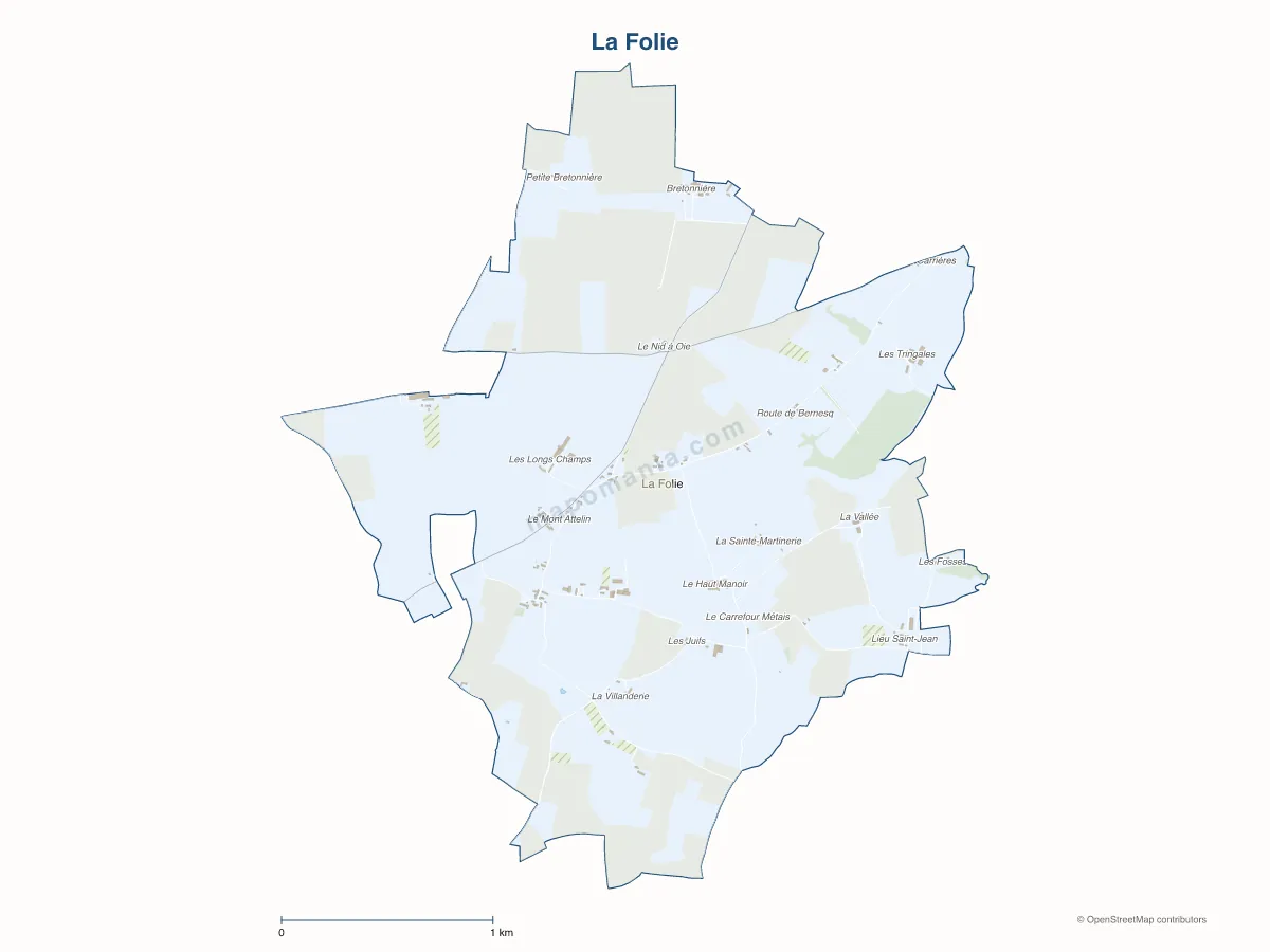 Carte de La Folie à personnaliser