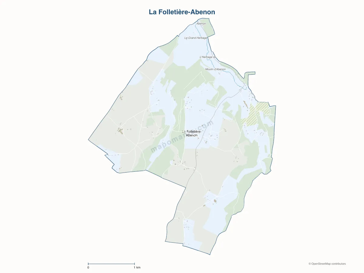 Carte de La Folletière-Abenon à personnaliser