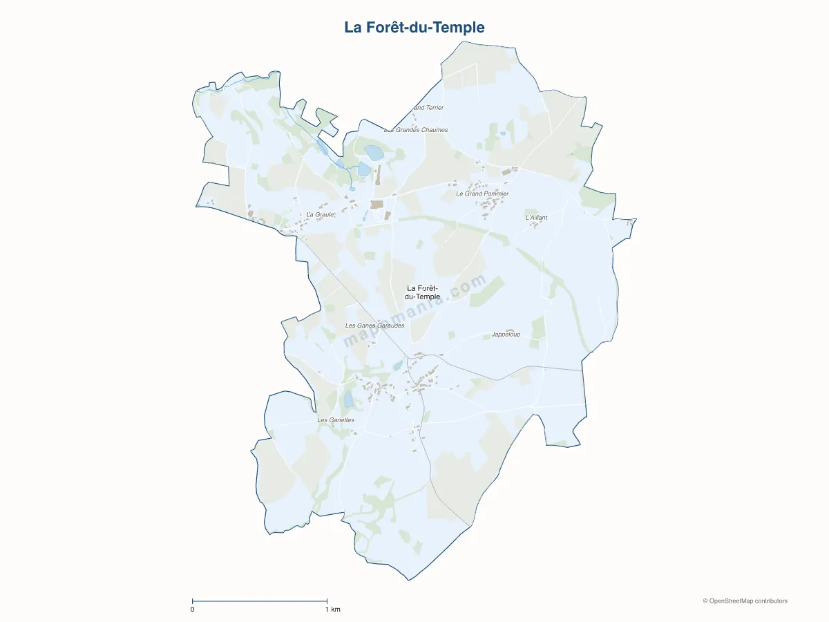 Carte de La Forêt-du-Temple à personnaliser