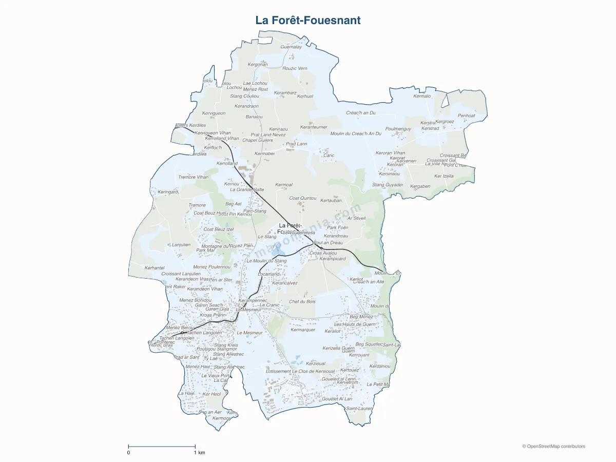 Carte de La Forêt-Fouesnant à personnaliser