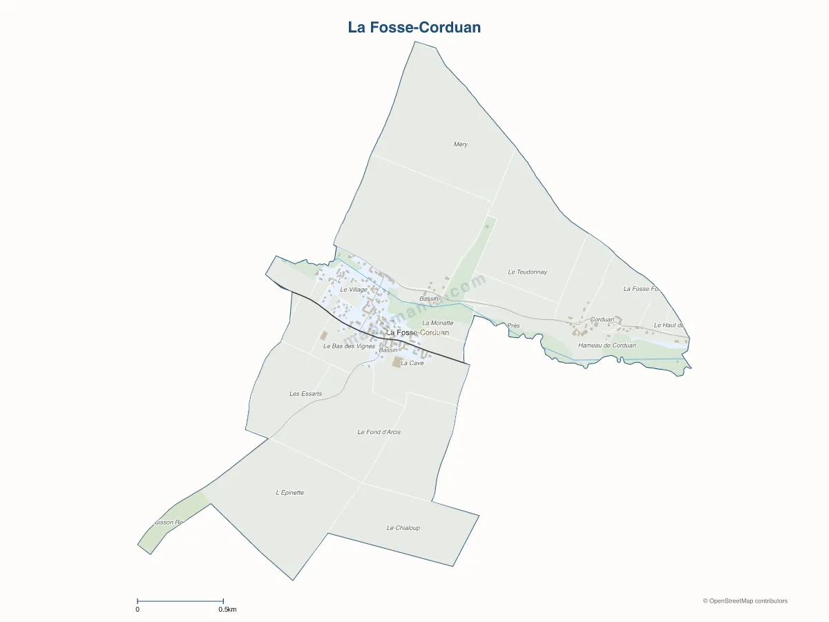 Carte de La Fosse-Corduan à personnaliser
