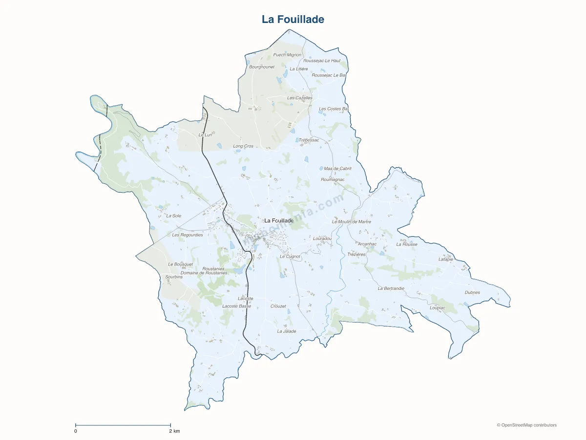 Carte de La Fouillade à personnaliser
