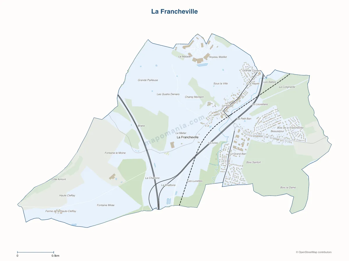 Carte de La Francheville à personnaliser