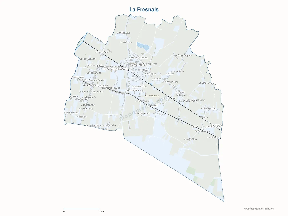 Carte de La Fresnais à personnaliser